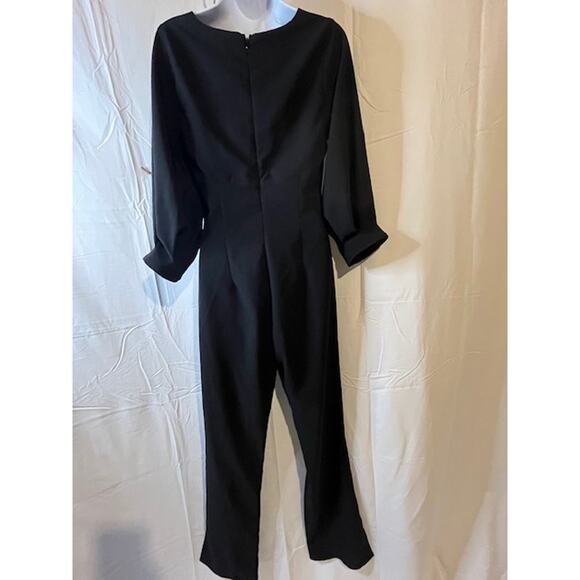 Camila Coelho Black Cutout Jumpsuit Medium W/split bell bottom pant. Holiday - Picture 7 of 9